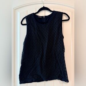 Talbots Black Lace Sleeveless Blouse Layering
